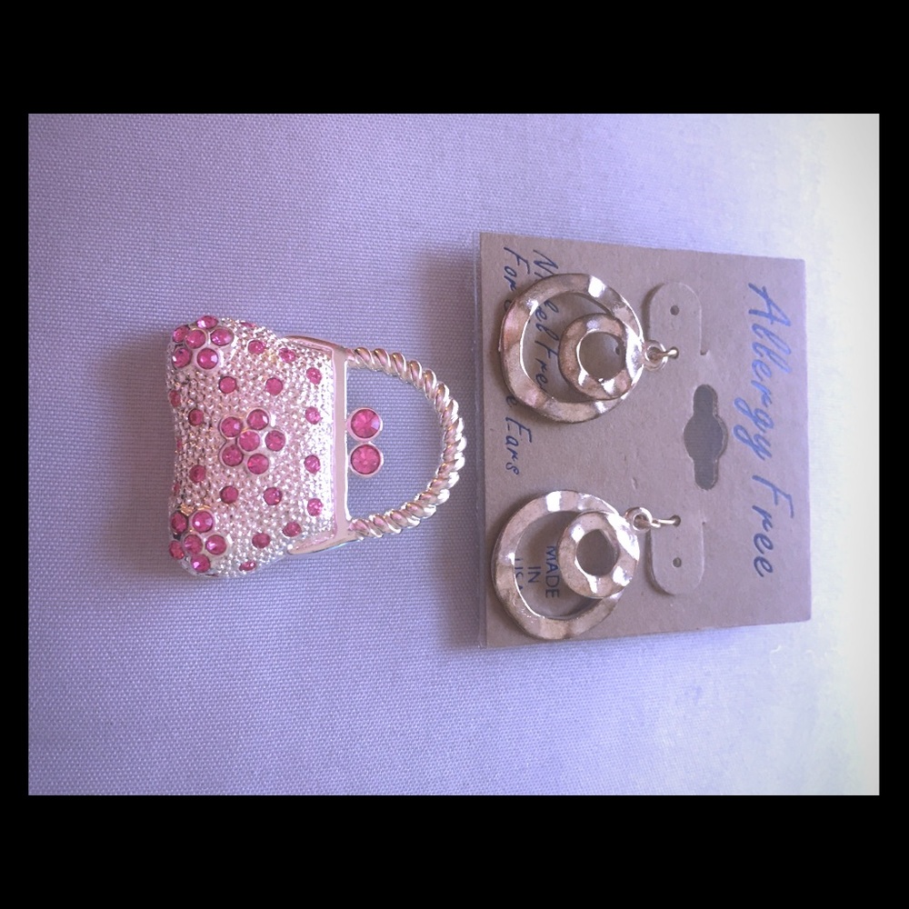 Earrings and broach